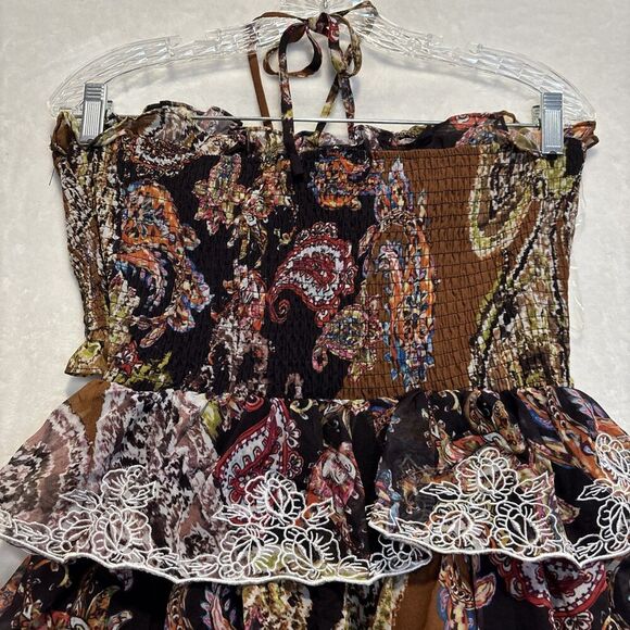 NovaLuxe Women's Mimi Mini Smocked Strapless Tiered Ruffle Dress Size Large - Picture 9 of 16